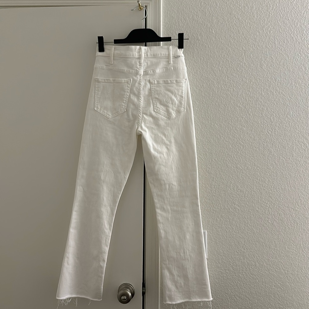 MOTHER THE HUSTLER ANKLE FRAY WHITE JEANS  SIZE 27